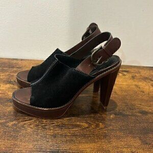 Cole Haan Stephanie black suede sandals size 7.5